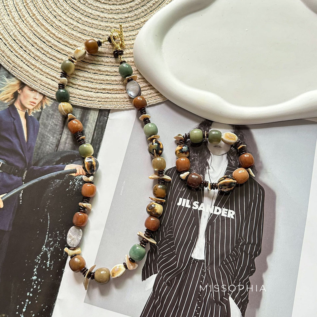 Laela Textured Geometric Necklace [G2X314E9]