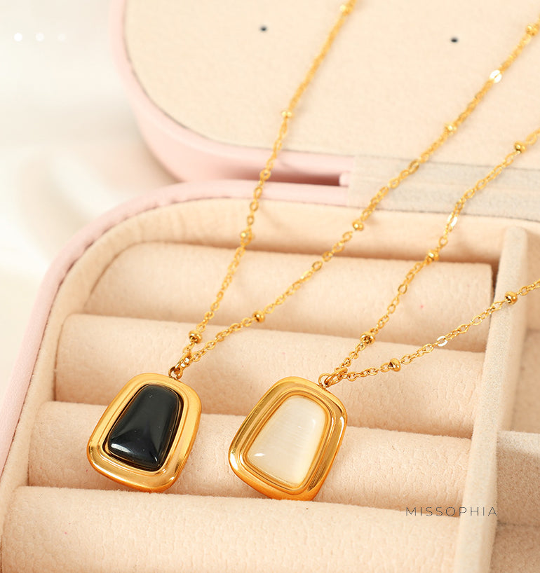 Lake Cat's Eye Pendant Set [SQ3GHD0W]