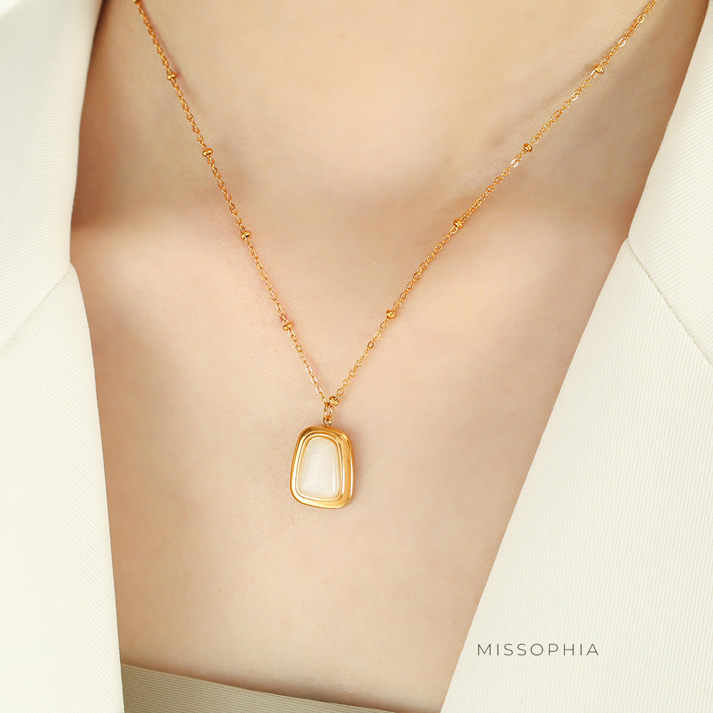 Lake Cat's Eye Pendant Set [W252G52Y]
