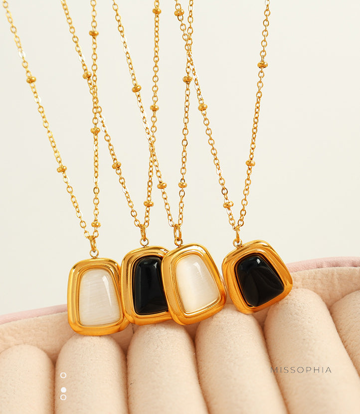 Lake Cat's Eye Pendant Set [Q799H4OW]