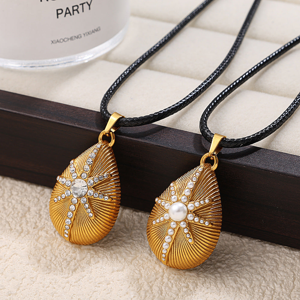 Leigh Teardrop Starburst Necklace [SSLUYV35]