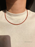 Leonie Red Stone Disc Necklace [JAFQX73Z]