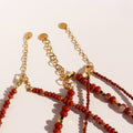 Leonie Red Stone Disc Necklace [C8SMF06D]