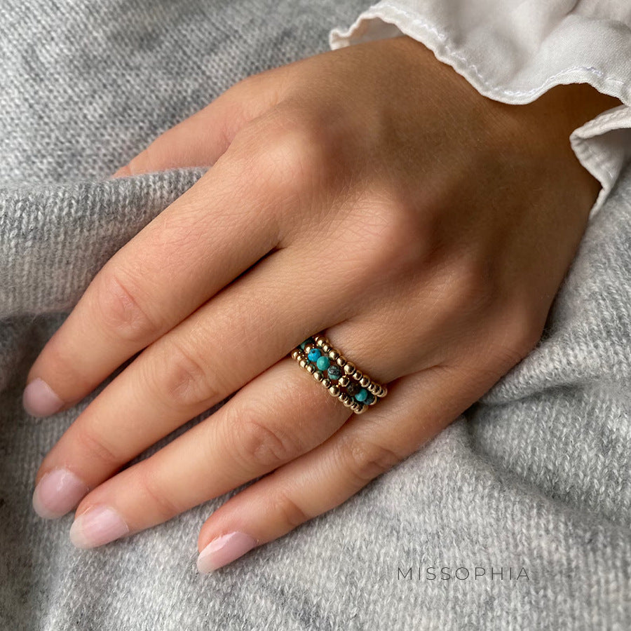 Lilly Irregular Beaded Stone Ring [M7PTT2Q7]