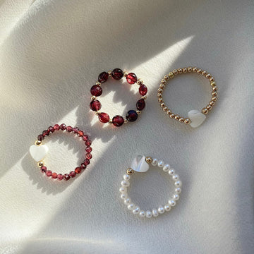 Lilly Irregular Beaded Stone Ring [VHZ4JQLN]