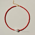 Liya Beaded Pearl Clavicle Necklace [FB8LCVJE]