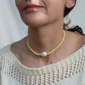 Liya Beaded Pearl Clavicle Necklace [US4OFCUY]