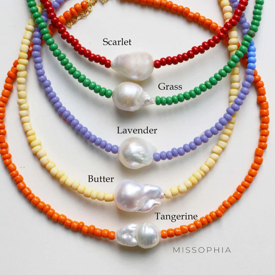 Liya Beaded Pearl Clavicle Necklace [Z6KI1HFJ]