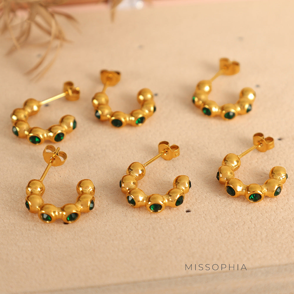 Logan Emerald Zircon Drop Earrings [QSNYQEEF]