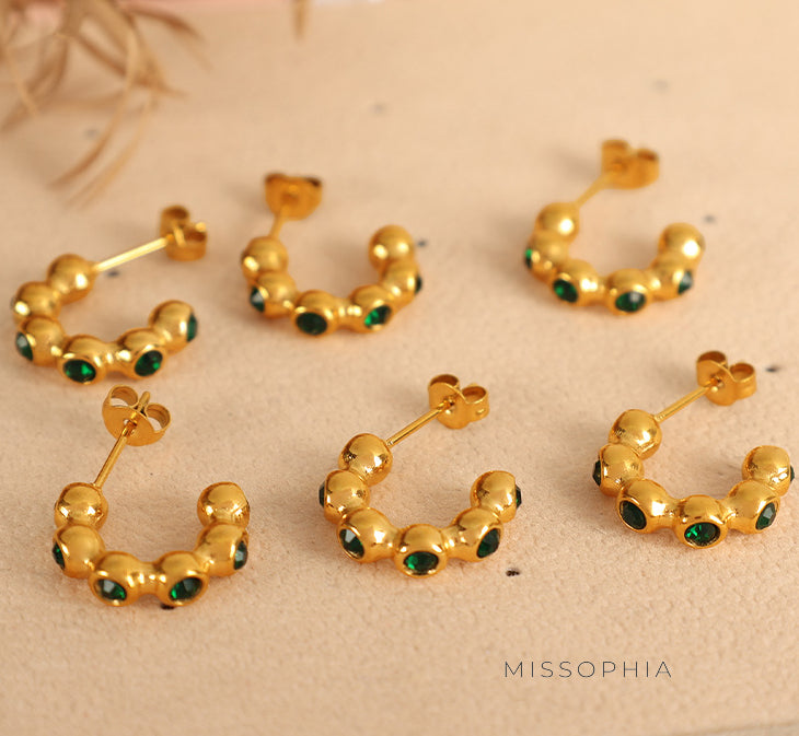 Logan Emerald Zircon Drop Earrings [HA1Z3TRH]