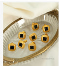 Mckinley Square Glass Stud Earrings [N2HZUT15]