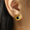 Mckinley Square Glass Stud Earrings [E2R6NU6D]