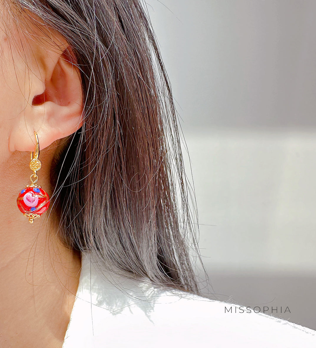 Meadow Glazed Floral Drop Earrings [NV2H9OY3]