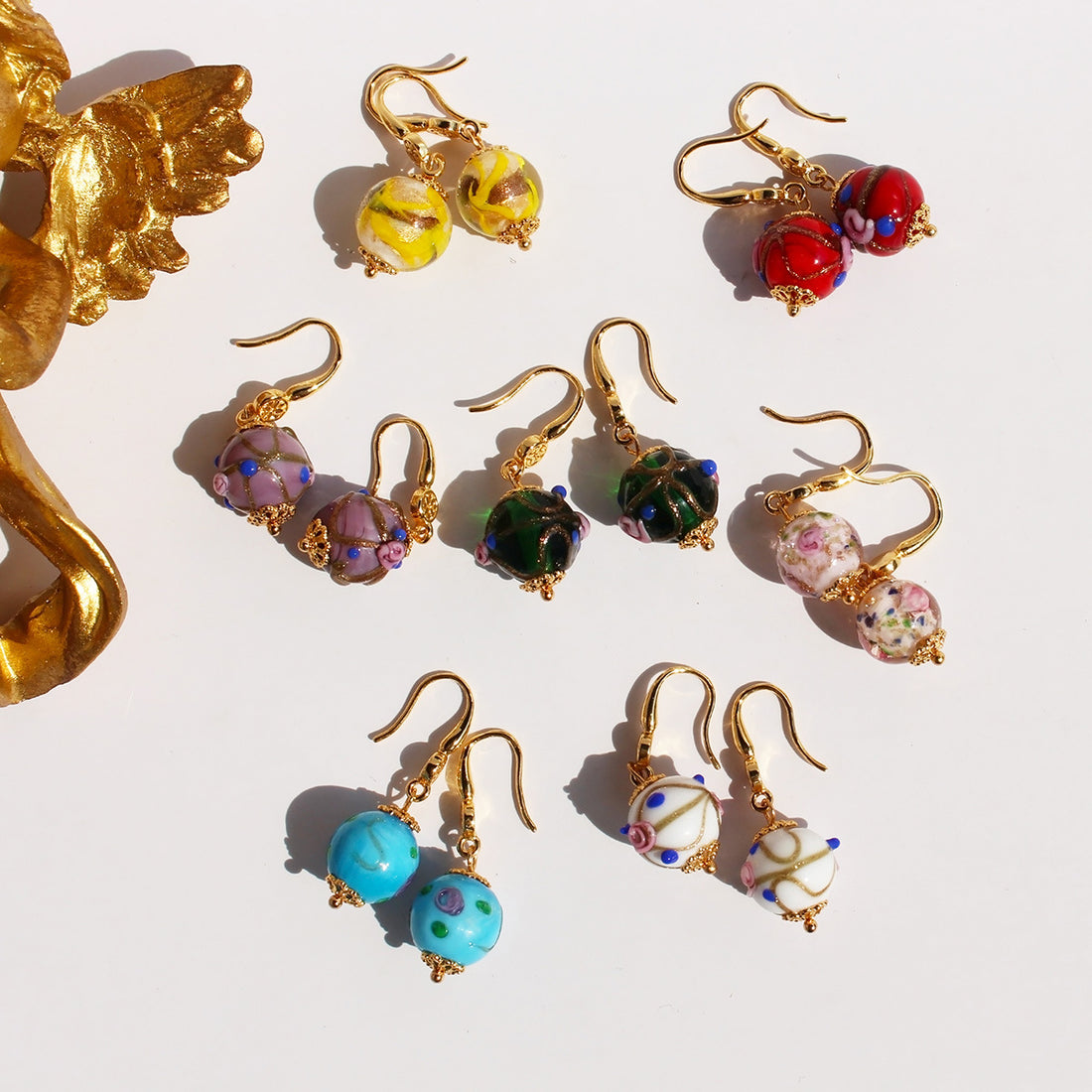 Meadow Glazed Floral Drop Earrings [NV2H9OY3]