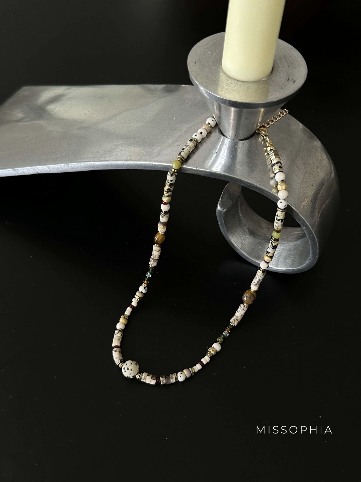 Micaela Spotted Stone Choker [RPWNQIGM]