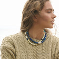 Mirabel Lapis Pearl Clavicle Necklace [PKSM8J7I]