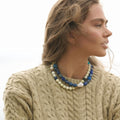 Mirabel Lapis Pearl Clavicle Necklace [TAAINI7N]