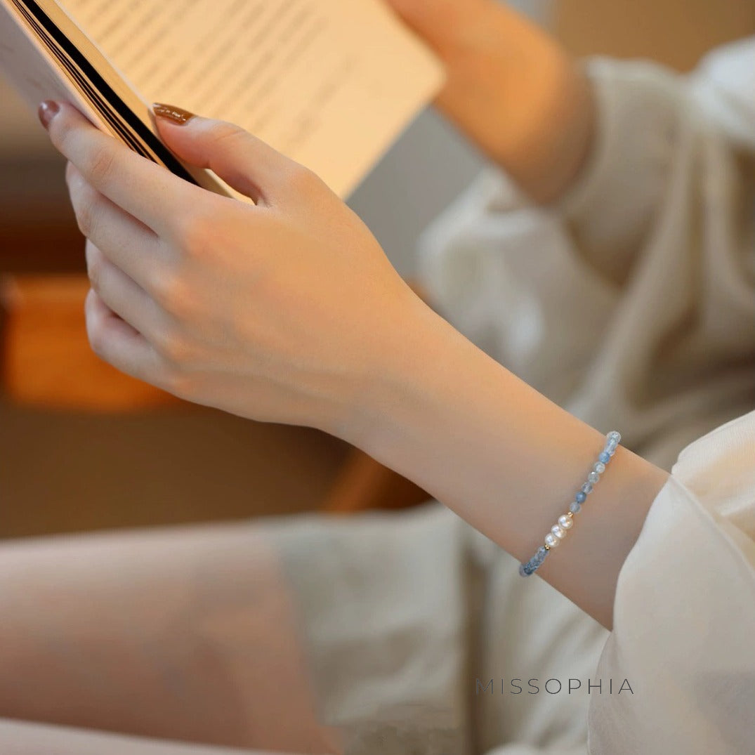 Mirian Aquamarine Pearl Bracelet [B2EYBBJH]