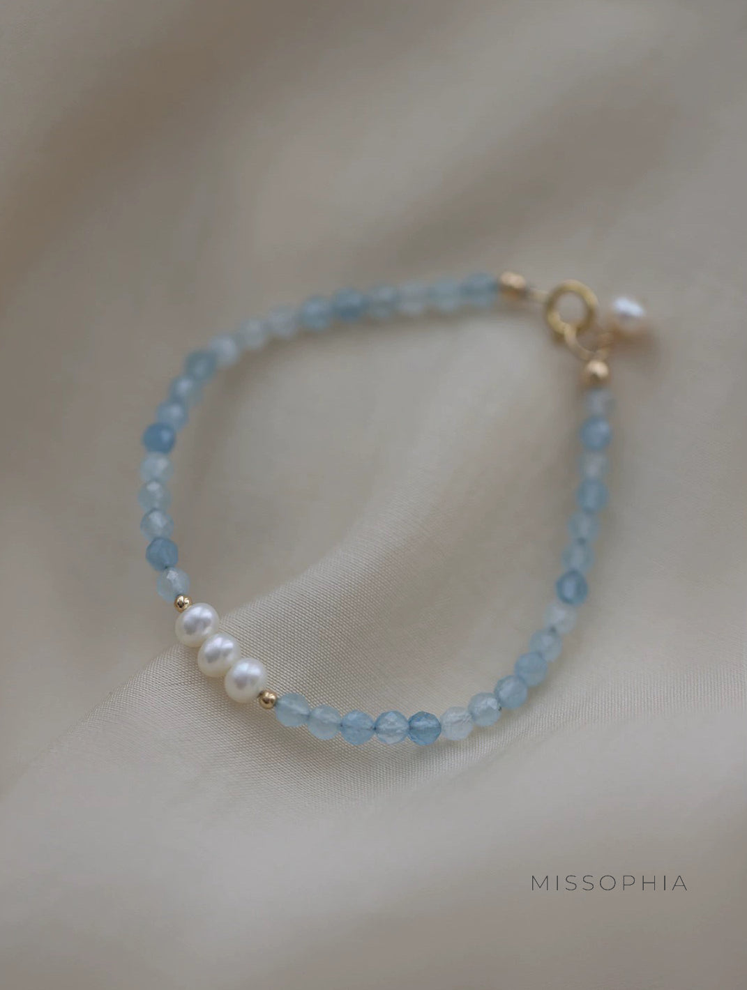 Mirian Aquamarine Pearl Bracelet [EMTSD0P6]