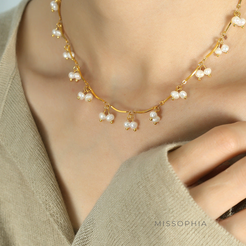 Miroslava Freshwater Pearl Tassel Necklace [4R6RUL47]