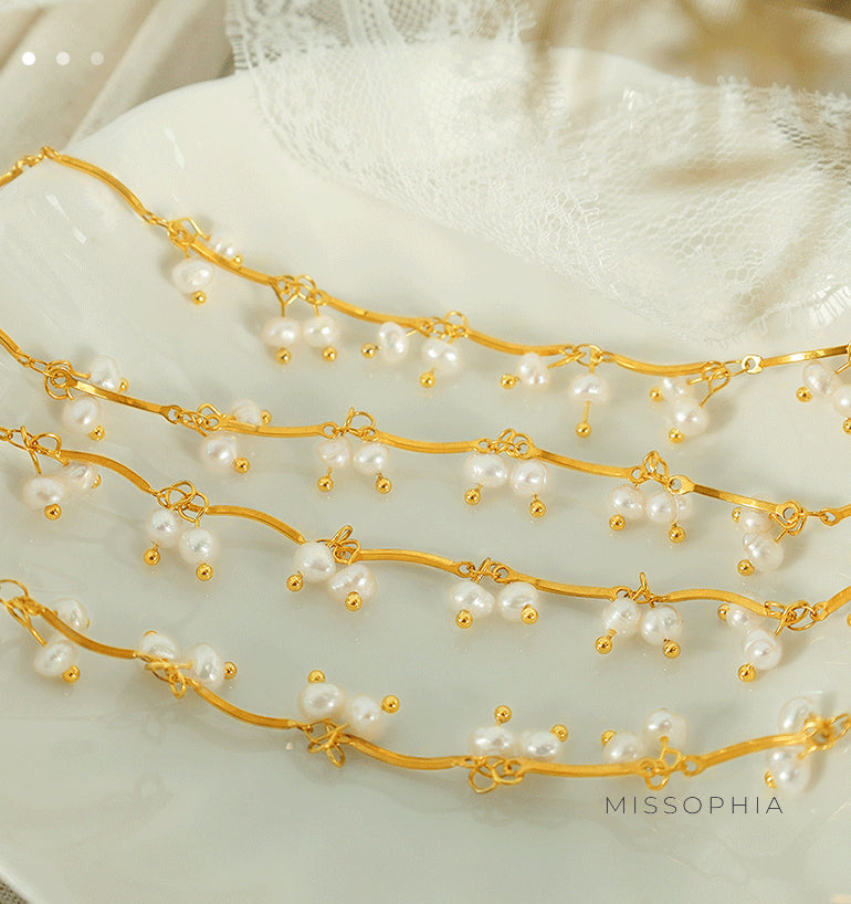 Miroslava Freshwater Pearl Tassel Necklace [D128025P]