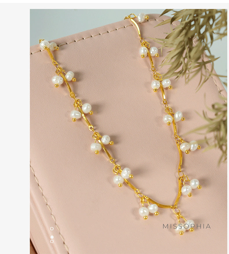 Miroslava Freshwater Pearl Tassel Necklace [63D0FTZR]