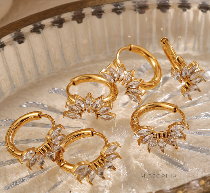 Natalya Zircon Hoop Earrings [65J1OF91]