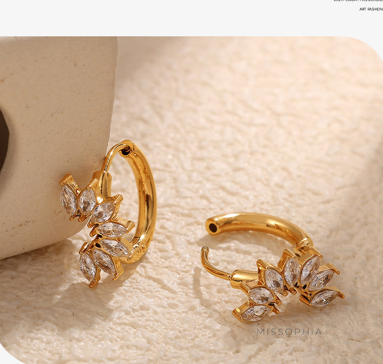 Natalya Zircon Hoop Earrings [4GE44IYL]