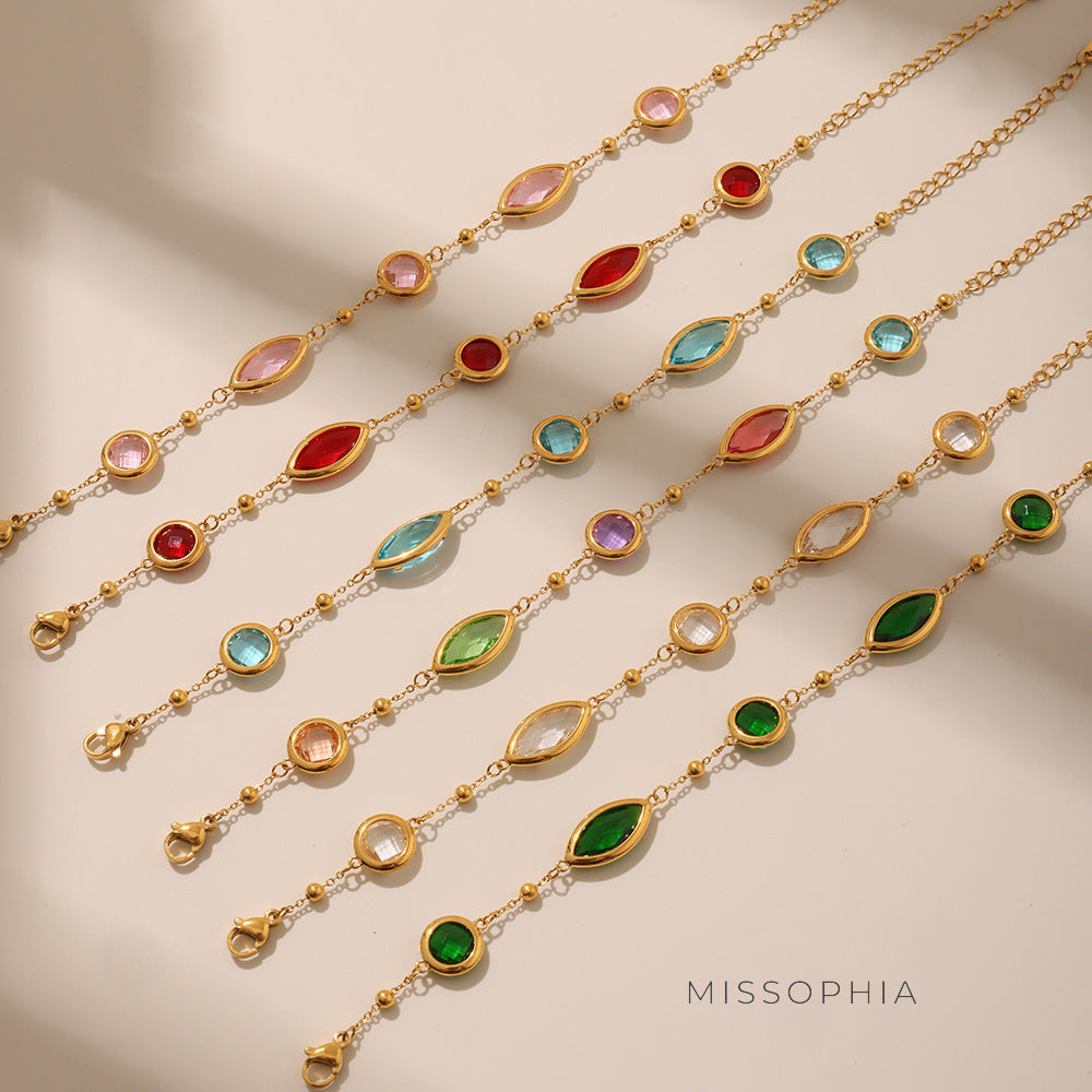 Navaeh Dainty Gemstone Anklet [J4NH7J60]