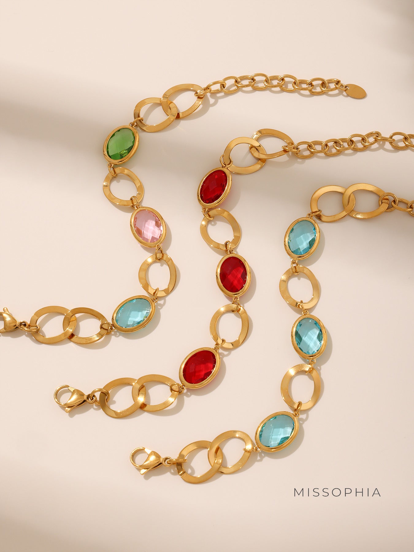 Navaeh Dainty Gemstone Anklet [148XF4AY]