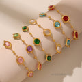 Navaeh Dainty Gemstone Anklet [NSS0R0CR]