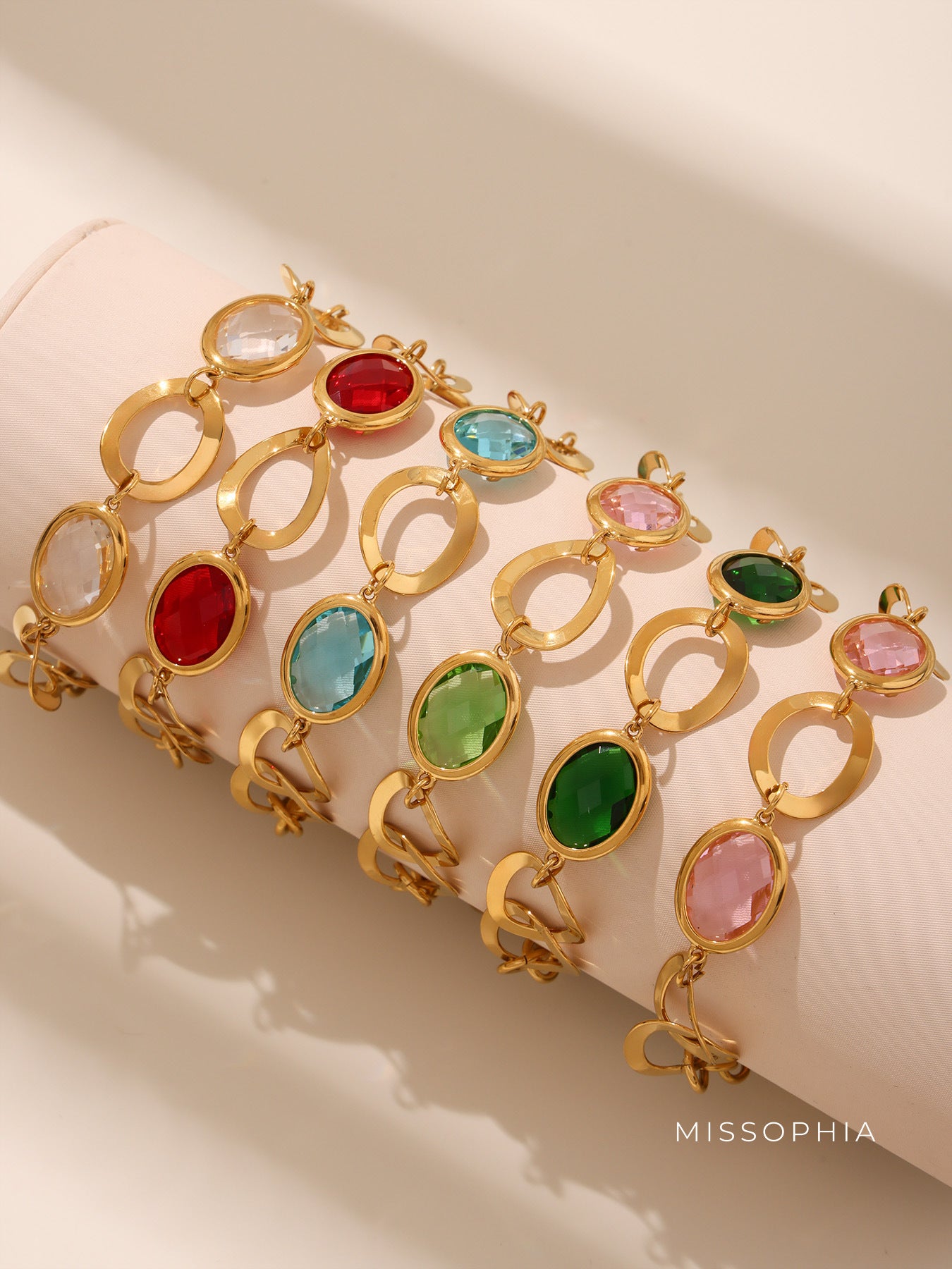 Navaeh Dainty Gemstone Anklet [3FATT3PV]