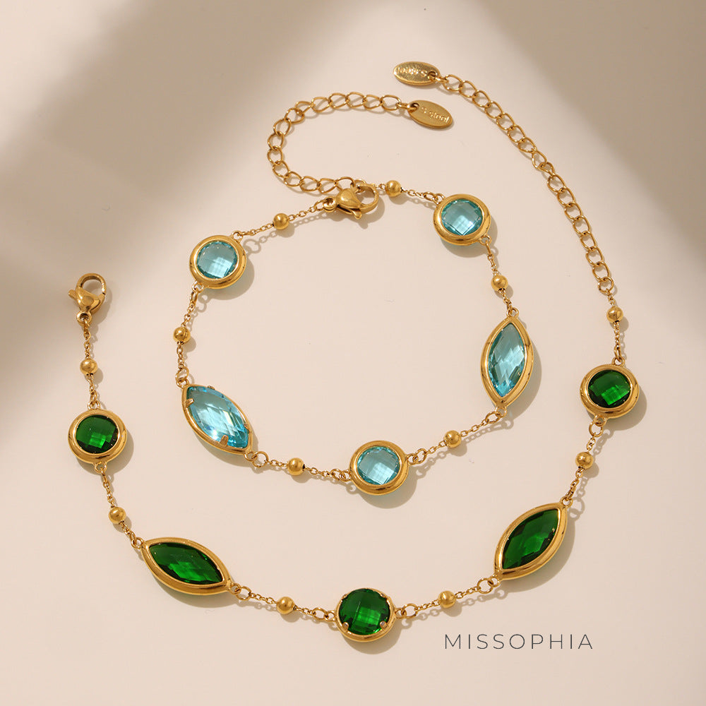 Navaeh Dainty Gemstone Anklet [WG9W7G6L]