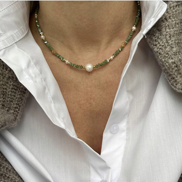 Niah Emerald Beaded Necklace