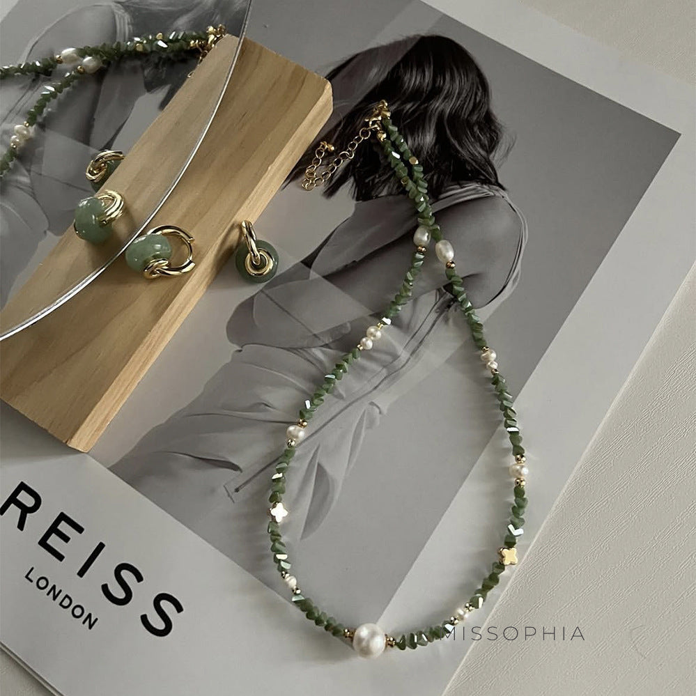 Niah Emerald Beaded Necklace [CTHBUM2J]