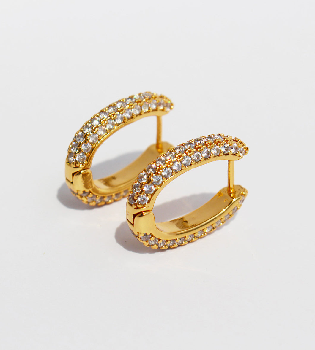 Orianna Zircon U-Shape Hoop Earrings [SH7EWSW3]