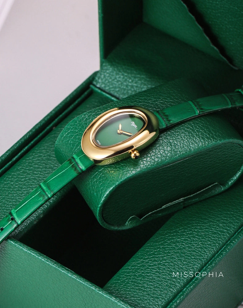 Oval Dial Leather Strap Watch [KZ280E20]