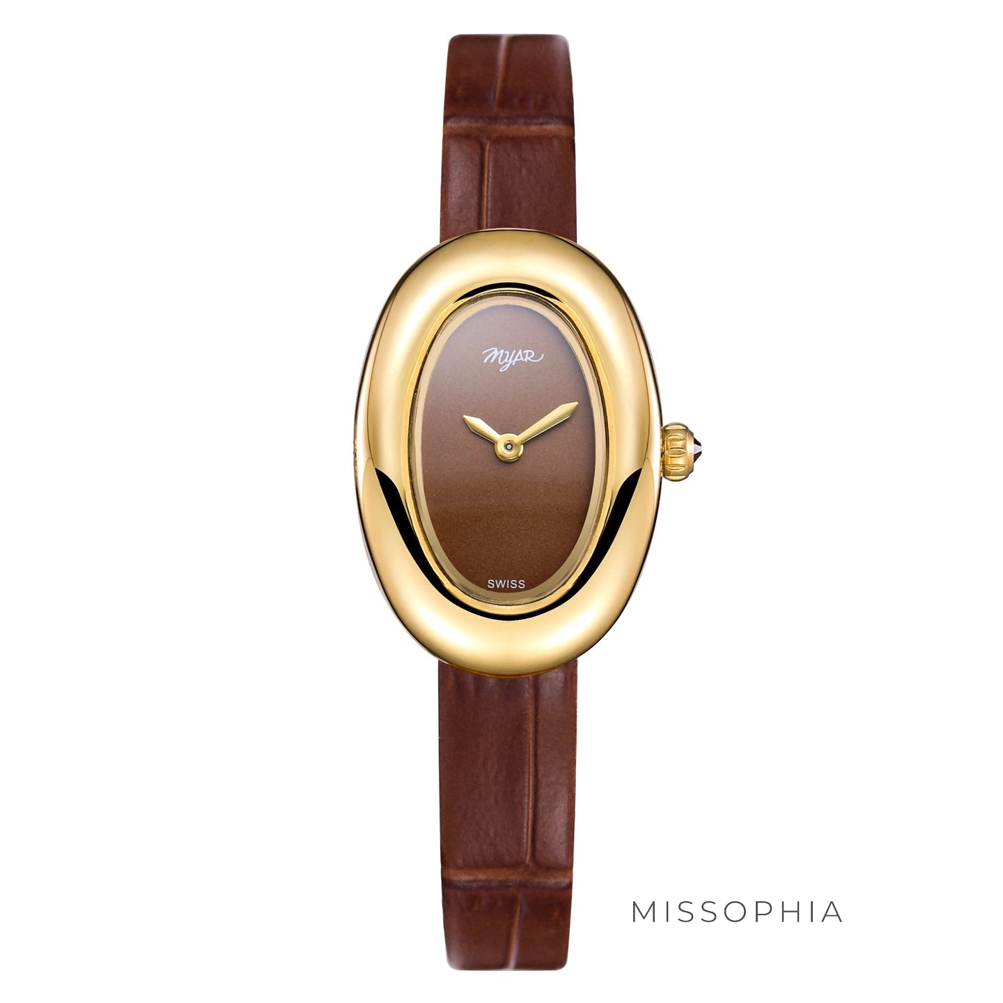 Oval Dial Leather Strap Watch [2LQMF1B8]