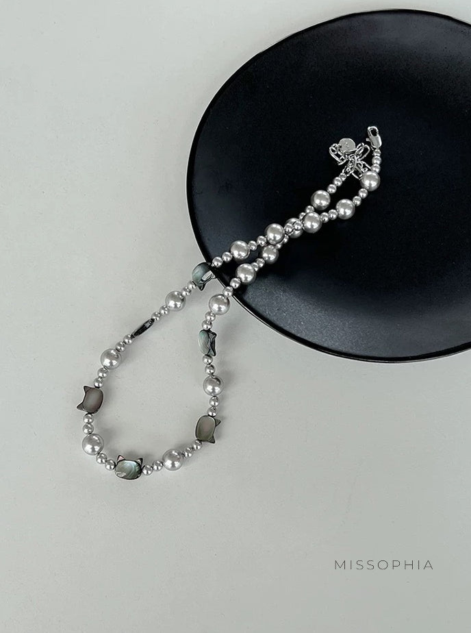 Perl Zircon Pearl Necklace [G9AKI8BN]