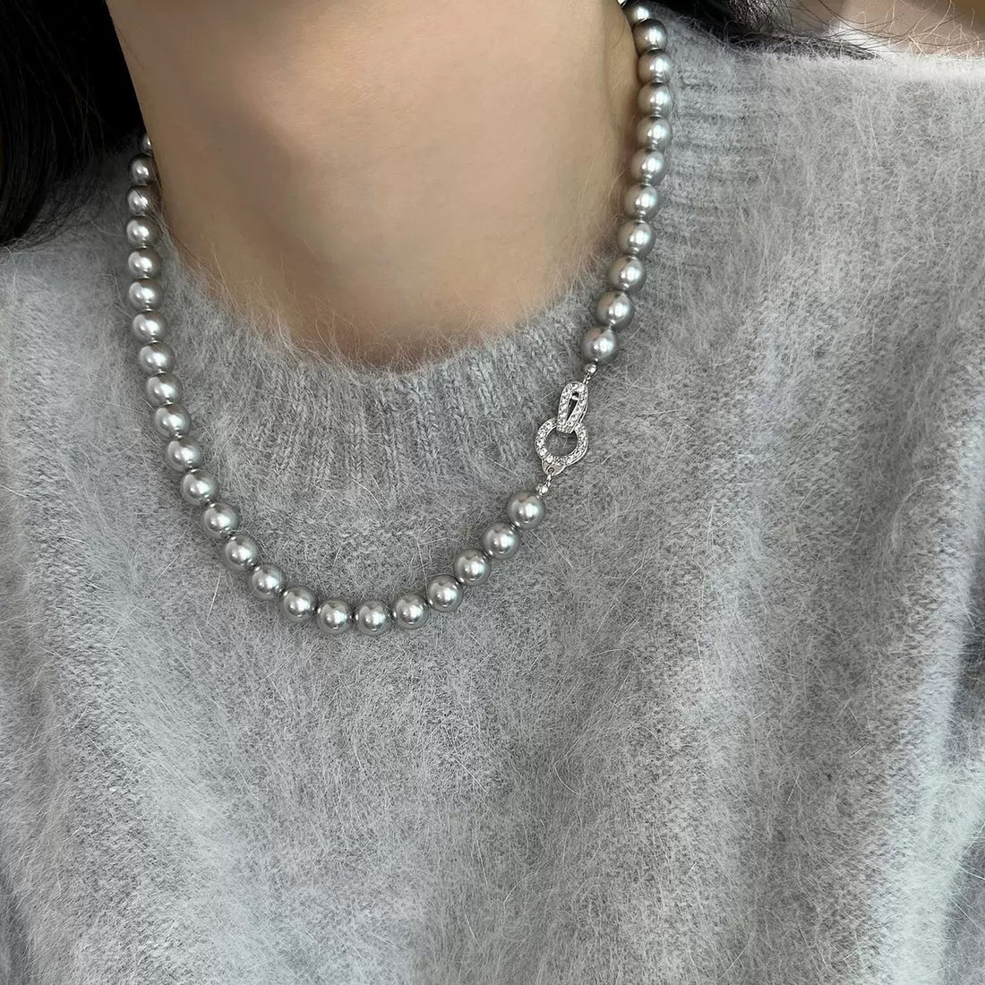 Perl Zircon Pearl Necklace [I4SVPGNF]