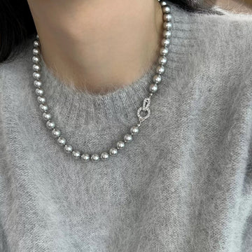 Perl Zircon Pearl Necklace [I4SVPGNF]