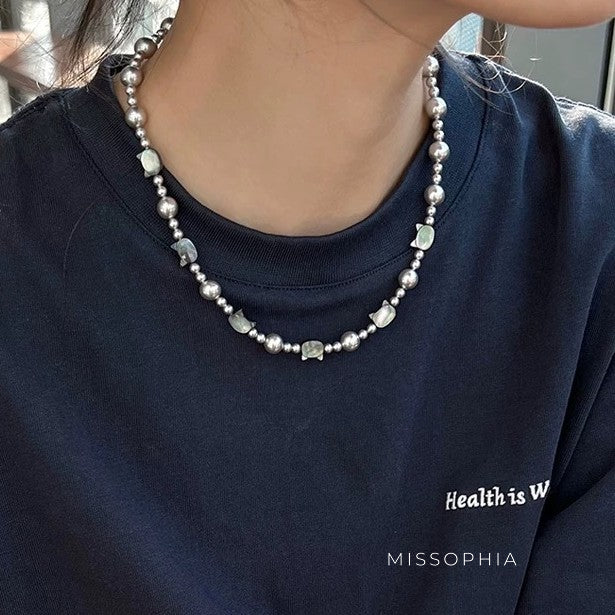 Perl Zircon Pearl Necklace [FE95E3RH]