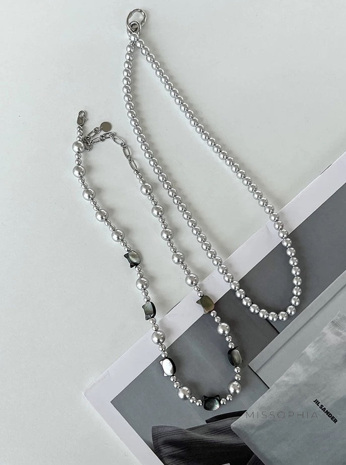 Perl Zircon Pearl Necklace [28TZJD3A]