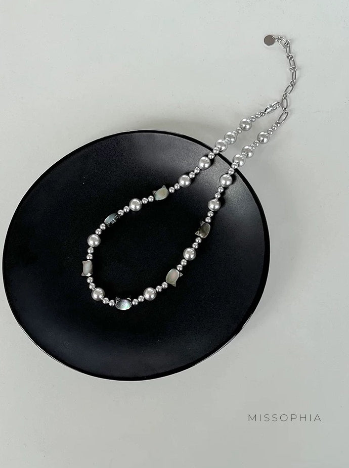 Perl Zircon Pearl Necklace [R7ZVBYUM]