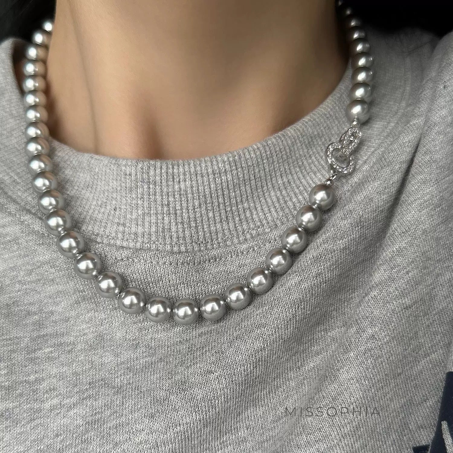 Perl Zircon Pearl Necklace [QWH0OOY7]
