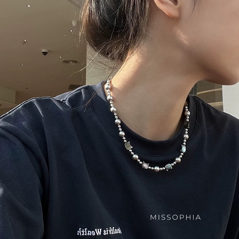 Perl Zircon Pearl Necklace [MYK938A0]