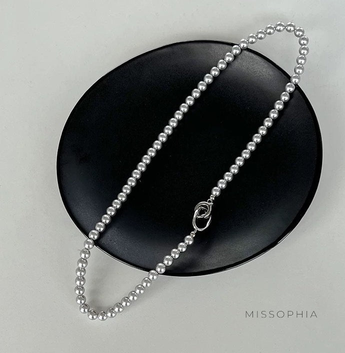 Perl Zircon Pearl Necklace [95MZUXBJ]