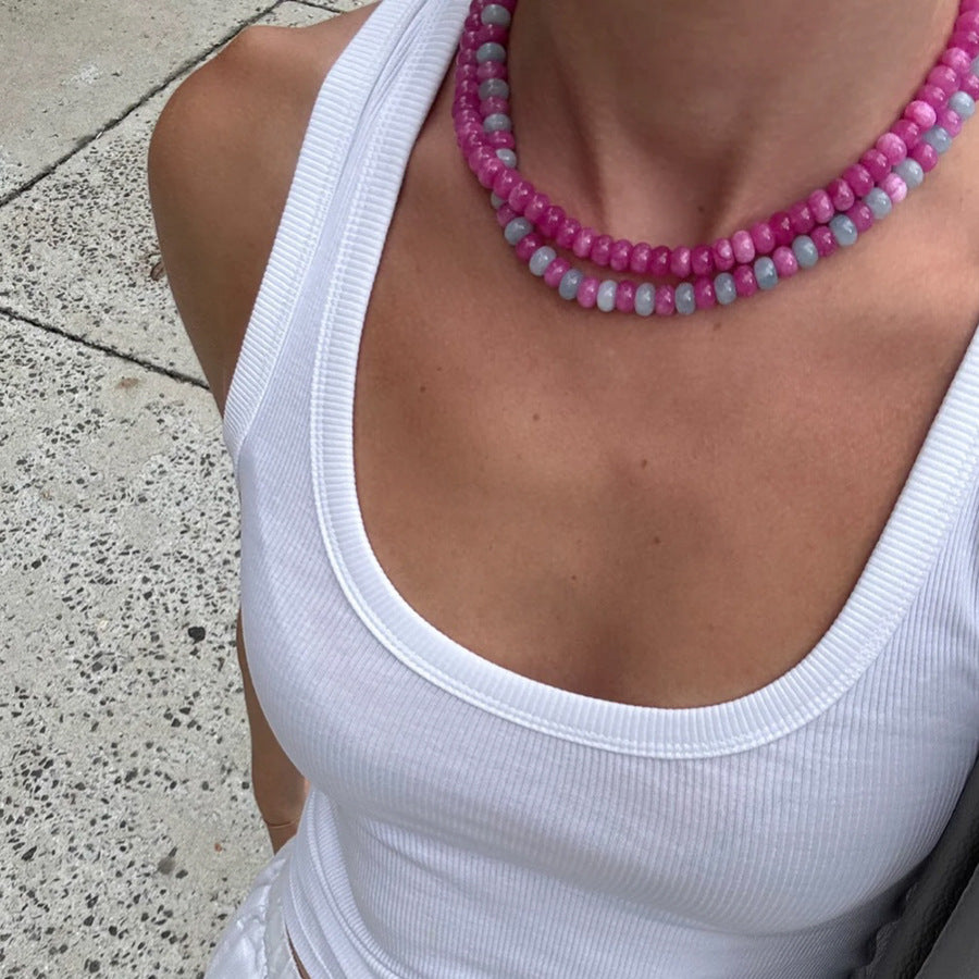 Pessy Colorful Natural Stone Necklace [5VPR0M6G]