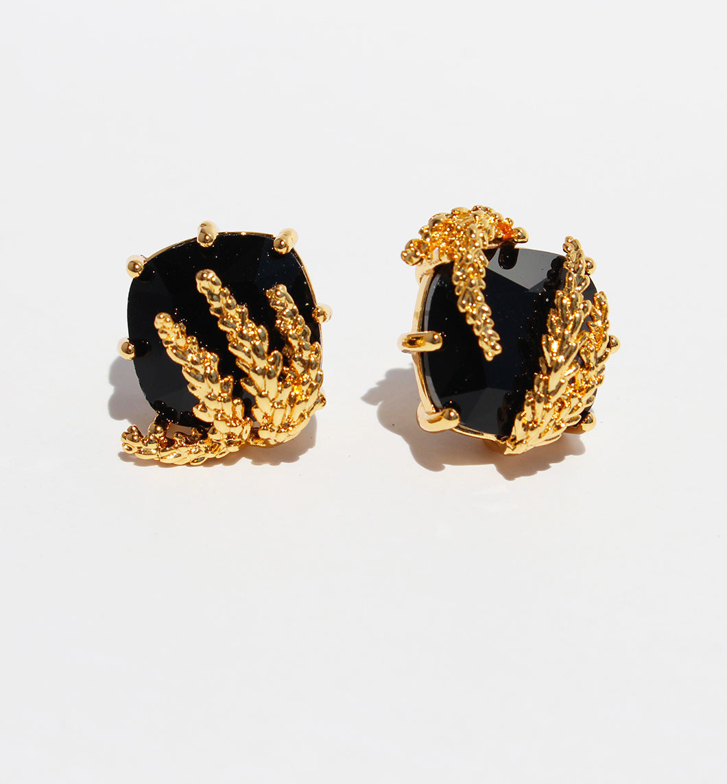 Phoenyx Retro Wheat Stud Earrings [B4AOZI25]