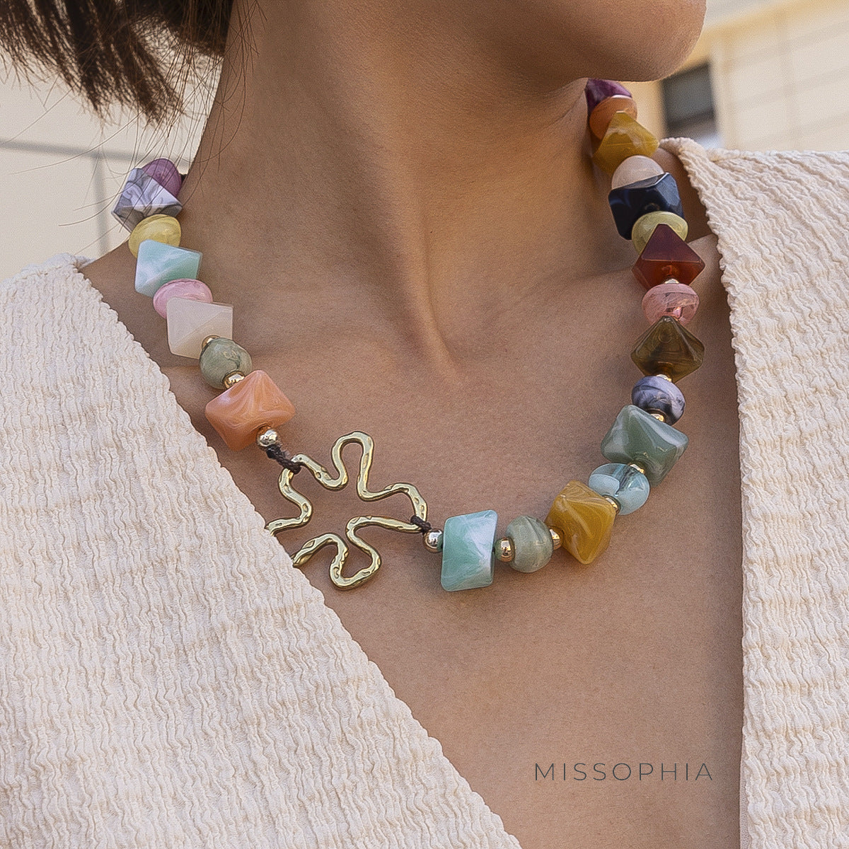 Princess Colorful Flower Necklace [V6T400Q2]